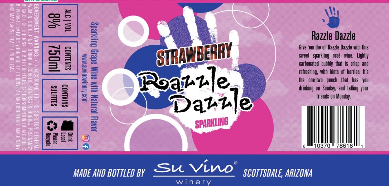 Razzle Dazzle Sparkling Rosé | Su Vino Winery